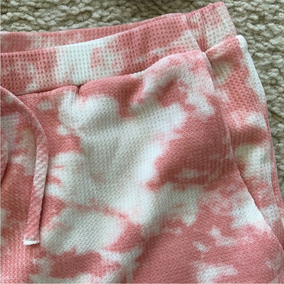Pink Tie Dye, Waffle Texture Shorts - Picture 3 of 8